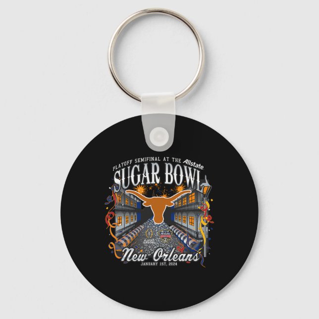 Chaveiro Longhorns Sugar Bowl 2024 Cfp Semi Futebol Nola (Frente)