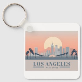 Chaveiro Los Angeles California Skyline Pastel Viagem