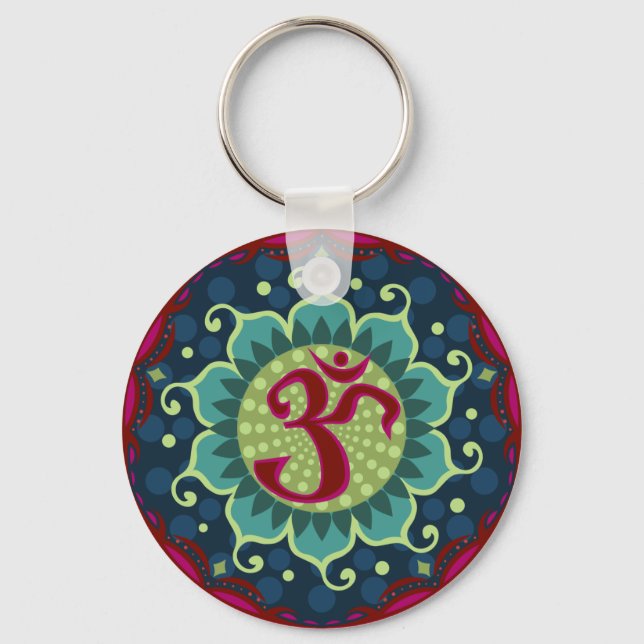 Chaveiro Lotus Aum - OM - Corrente-chave de Presente Vermel (Frente)