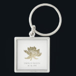 CHAVEIRO LOTUS BRANCO DOURADO E GLAMOROSO SALVE O PRESENTE<br><div class="desc">Se você precisar de qualquer outra personalização ou qualquer outro item correspondente,  entre em contato comigo em info@yellowfebstudio.com</div>