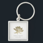 CHAVEIRO LOTUS BRANCO DOURADO E GLAMOROSO SALVE O PRESENTE<br><div class="desc">Se você precisar de qualquer outra personalização ou qualquer outro item correspondente,  entre em contato comigo em info@yellowfebstudio.com</div>