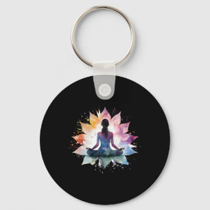 Chaveiro Lótus de Meditação Colorida Yoga Chakra Lance Espí