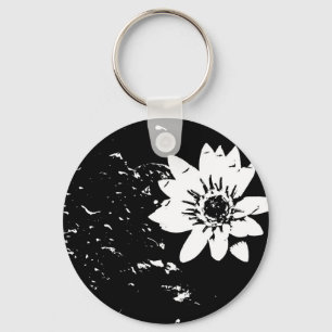 Chaveiro Lotus preto e branco