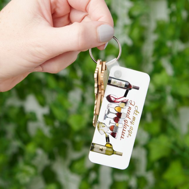 Chaveiro Louça para vinho da SlipperyJoe com trocadilho atr (Mão)