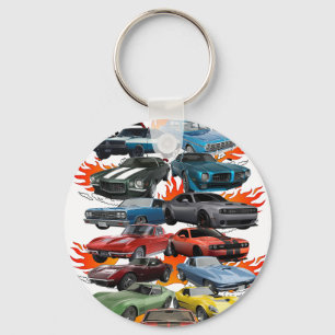 Chaveiro Loucura por Carros! Carros Musculosos, Carros Clás