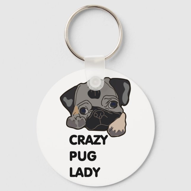 Chaveiro Loucura Pug Lady (Frente)
