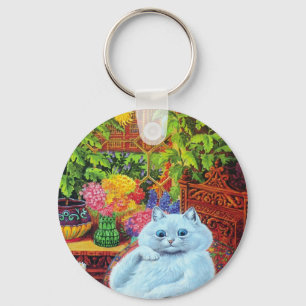 Chaveiro LOUIS WAIN - Gato branco no estudo do jardim