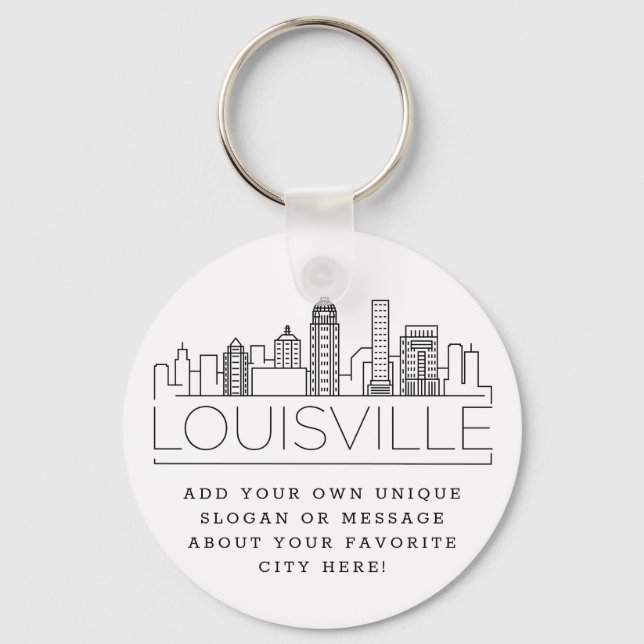 Chaveiro Louisville, KY Stylizou Skyline | Slogan Personali (Frente)
