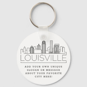 Chaveiro Louisville, KY Stylizou Skyline  Slogan Personaliz