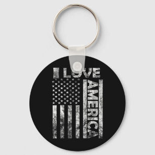 Chaveiro Love America Shirt Usa Flag 4 de julho Independênc