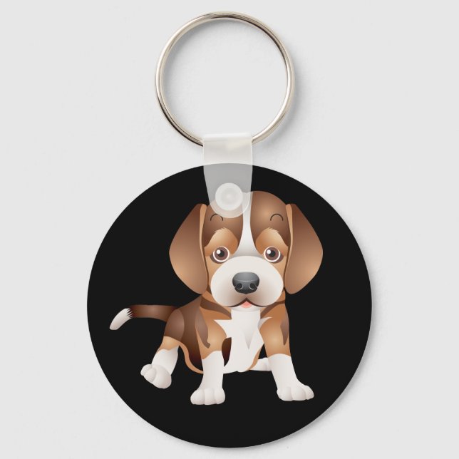 Chaveiro Love Beagle Puppy Dog Black Key Chain (Frente)