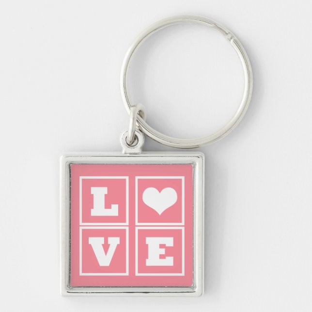 Chaveiro Love Blocks Chaveiro, rosa (Frente)