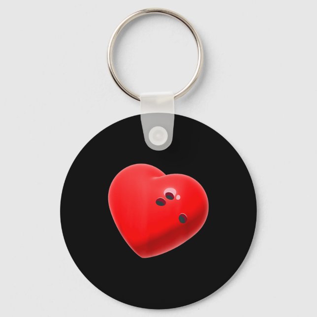 Chaveiro Love Bowling Ball Hearts Bowling Lover Valentine's (Frente)