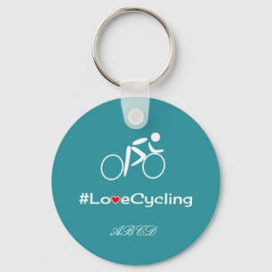 Chaveiro Love cicling adiciona iniciais personalizadas turq