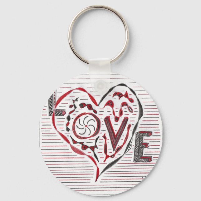 Chaveiro Love Doodle (Frente)