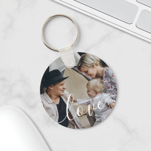 Chaveiro 'Love' Foto personalizada da família com nome per