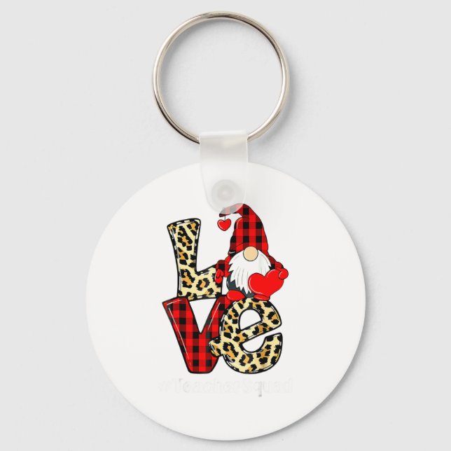 Chaveiro Love Gnome Teacher Squad Valentines Day Teacher St (Frente)