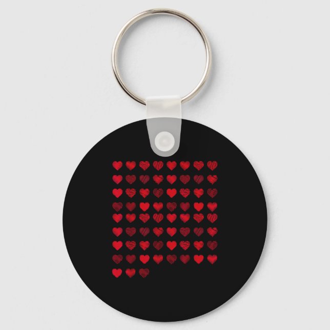 Chaveiro Love Heart Graphic 67 Hearts Pattern 67 Valentines (Frente)