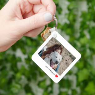 Chaveiro Love Heart Text e 2 Fotografias