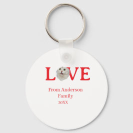 Chaveiro Love holidays cat photo pet family name bold lette