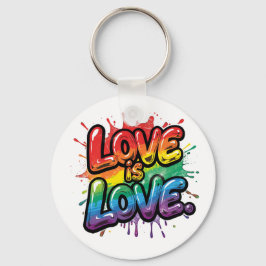 Chaveiro Love Is Love - Rainbow Pride Quote Art