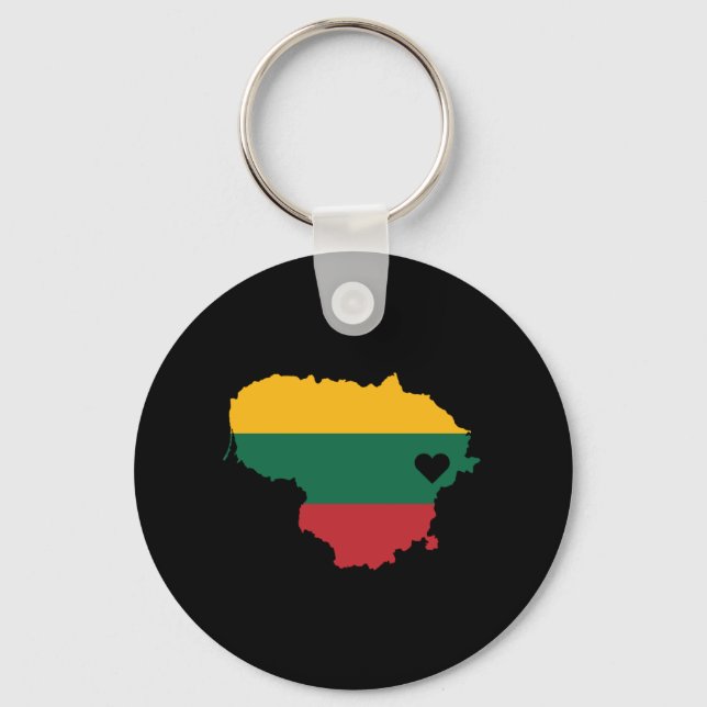 Chaveiro Love Lituânia Gift Lituan Pride Heart (Frente)