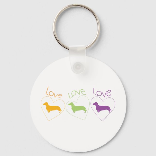 Chaveiro Love Love Love Dachshances! (Frente)