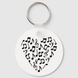 Chaveiro Love Music Heart of Music Notes
