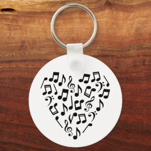 Chaveiro Love Music Heart of Music Notes