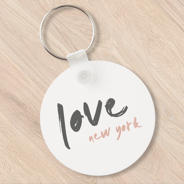Chaveiro Love New York | NYC EUA Modern Wanderlust rosa (Criador carregado)