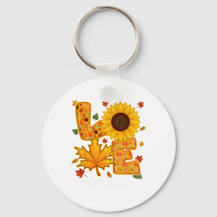 Chaveiro Love Nicu Life Ação de Graças Autumn Fall Maple Le