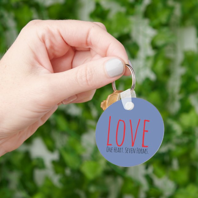 Chaveiro Love - One Heart. Seven Forms Acrylic Keychain (Mão)