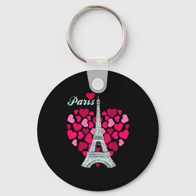 Chaveiro Love Paris Heart Eiffel Tower Souvenir France Fren (Frente)