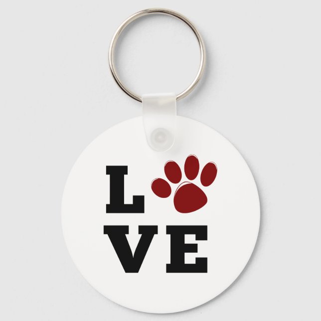 Chaveiro Love Paw Print Amante de os animais Dog Lover (Frente)