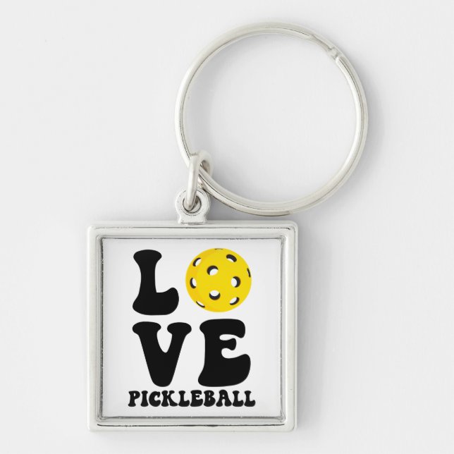 Chaveiro Love Pickleball Retro (Frente)