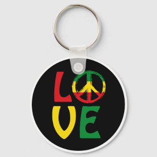 Chaveiro LOVE Reggae com símbolo de paz