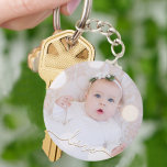 Chaveiro Love Script My Baby Photo<br><div class="desc">A foto do seu bebê em um chaveiro! Carregue sua própria imagem para criar seu chaveiro por você mesmo ou dê como presente para a família, amigos, pais e avós! A palavra amor em um cheque é exibida sobre sua foto.</div>