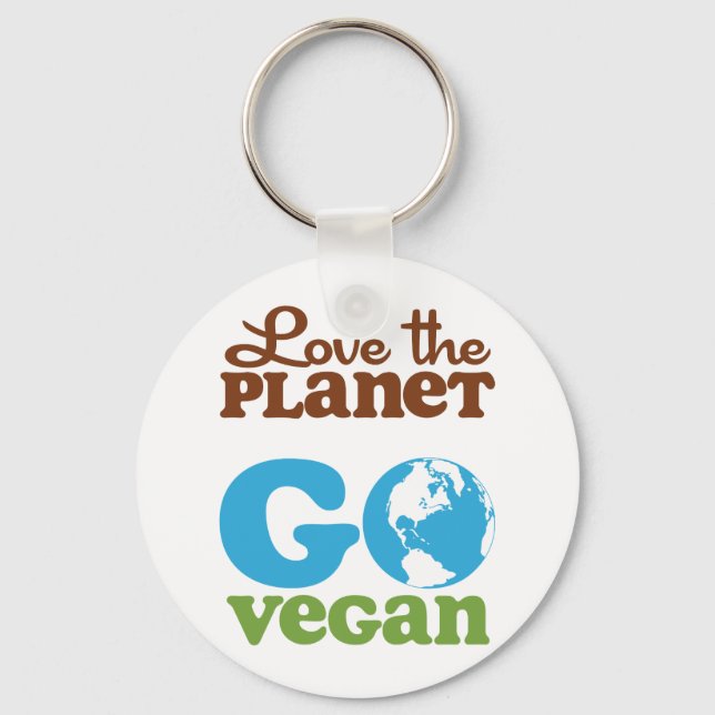 Chaveiro Love the Planet Go Vegan (Frente)