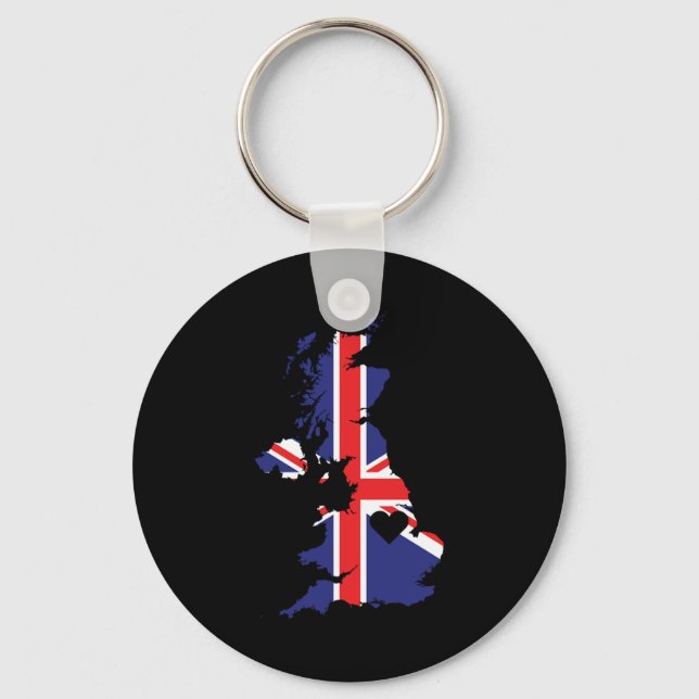 Chaveiro Love United Kingdom Gift British Pride Heart (Frente)