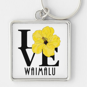 Chaveiro LOVE Waimalu Hawaii Yellow Hibiscus
