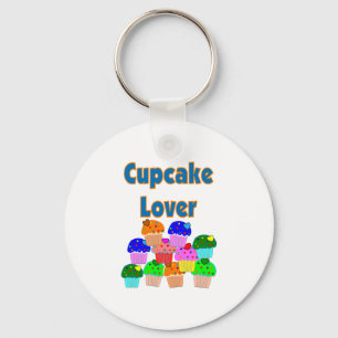 Chaveiro "Lover do Cupcake"—Conjunto de cupcakes colorido b
