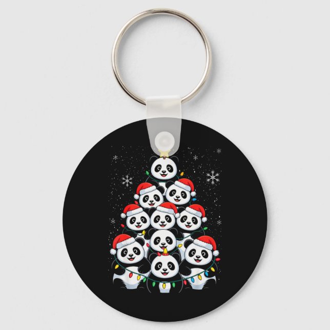 Chaveiro Lover Xmas Panda Christmas Tree T Shirt  (Frente)