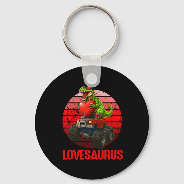 Chaveiro Lovesaurus Dinossauro Caminhão Monstro do Dia dos  (Frente)