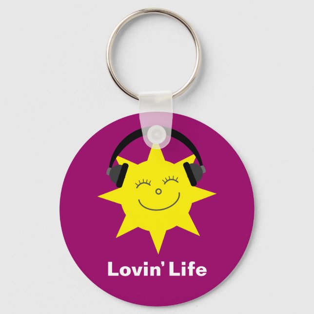 Chaveiro Lovin' life sun & headphones keychain (Frente)
