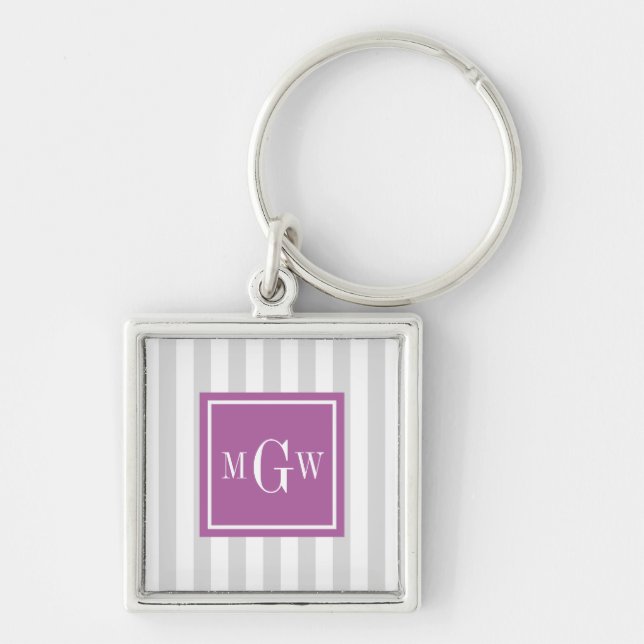 Chaveiro Lt Cinza White Strike Rad Orchid Square 3 Monogram (Frente)
