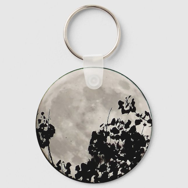 Chaveiro Lua atrás das folhas escuras (Frente)