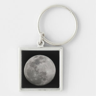 Chaveiro Lua cheia em preto e branco. Crédito: Arthur