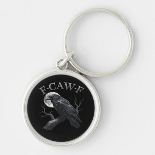 Chaveiro Lua de Pássaro Engraçado Corvo F-Caw-F Clássico Re