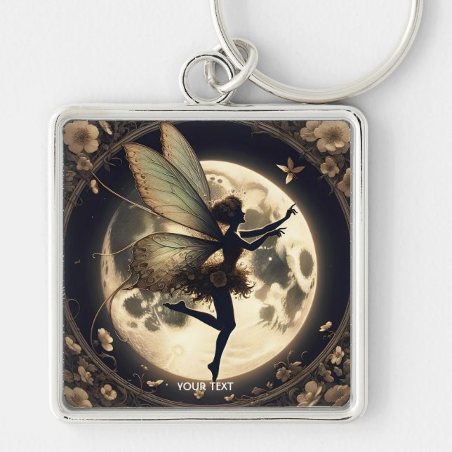 Chaveiro Lua de Silhute Negra Fantasy (Frente)