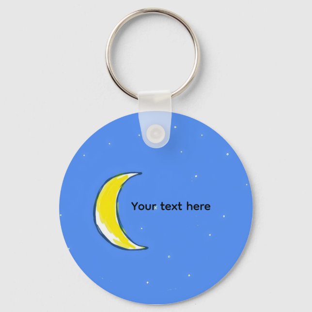 Chaveiro Lua – Design de Texto Personalizado Lunar Minimali (Frente)